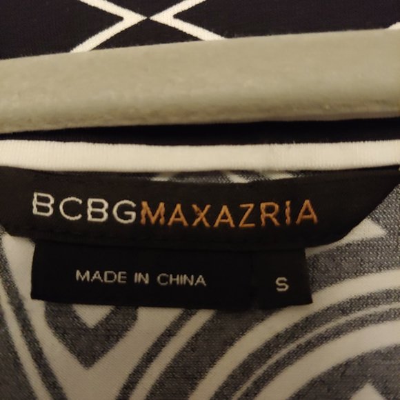 BCBGMaxazria empire waist black and white boho top size small - Picture 7 of 9